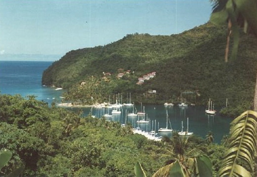 Yachten vor Anker in der Marigot Bay, St. Lucia!